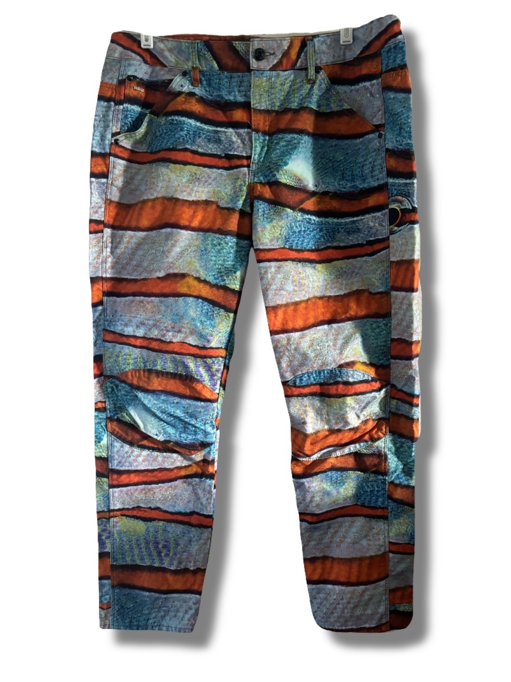 G-Star LE Pharrell William Elwood X25 Butterfly Fish Print Mid Boyfriend Jean 32